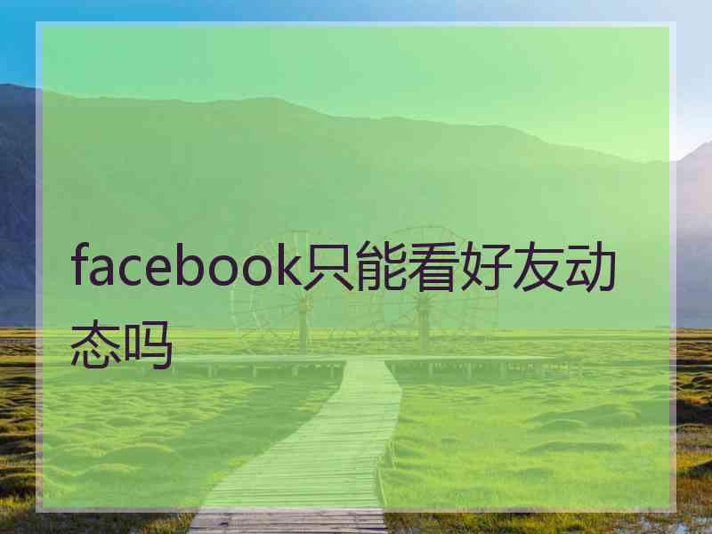 facebook只能看好友动态吗