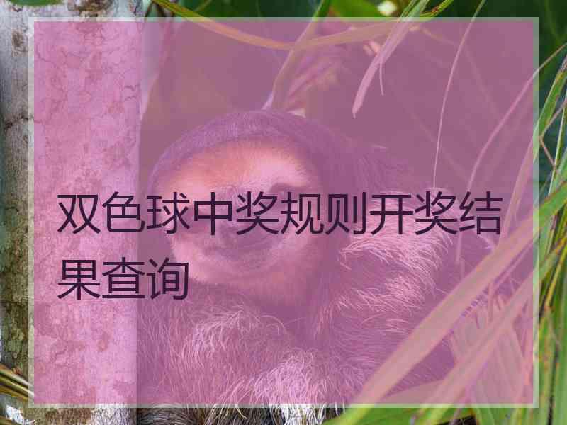 双色球中奖规则开奖结果查询