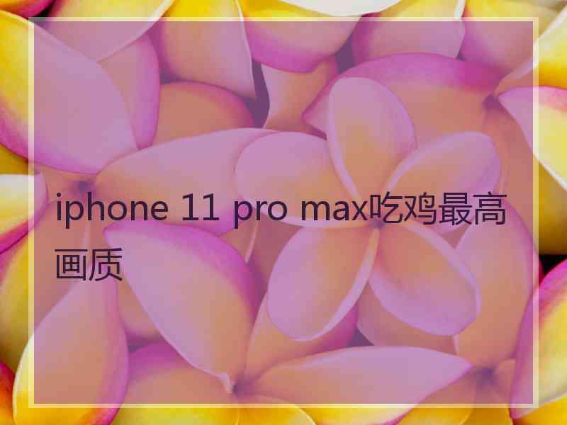 iphone 11 pro max吃鸡最高画质