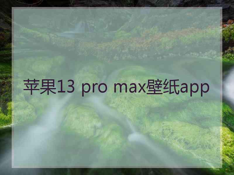 苹果13 pro max壁纸app