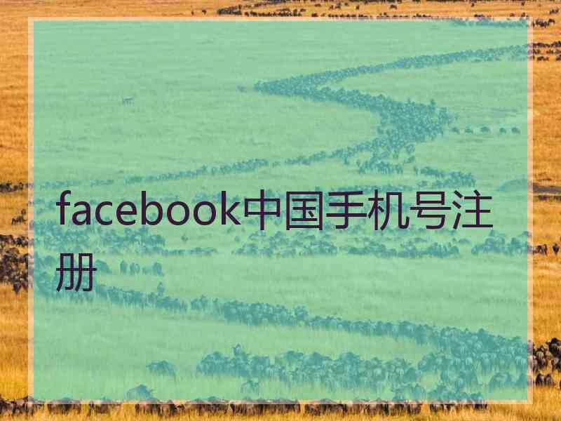 facebook中国手机号注册