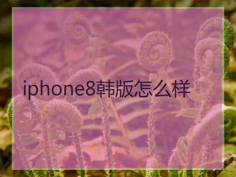 iphone8韩版怎么样