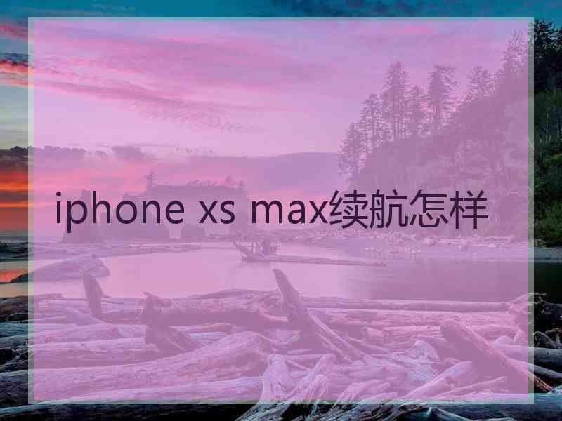 iphone xs max续航怎样