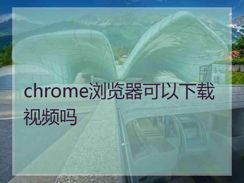 chrome浏览器可以下载视频吗