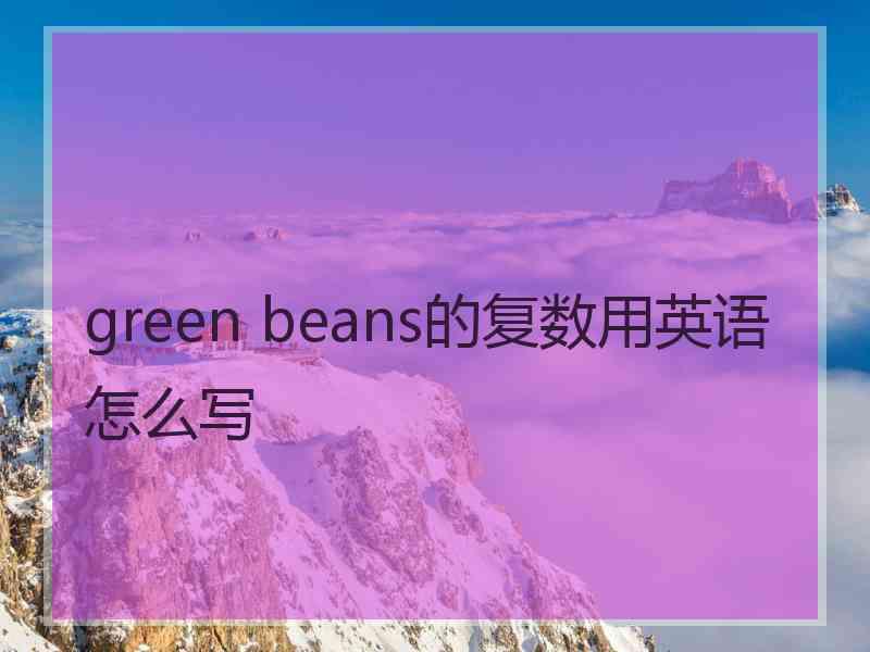 green beans的复数用英语怎么写