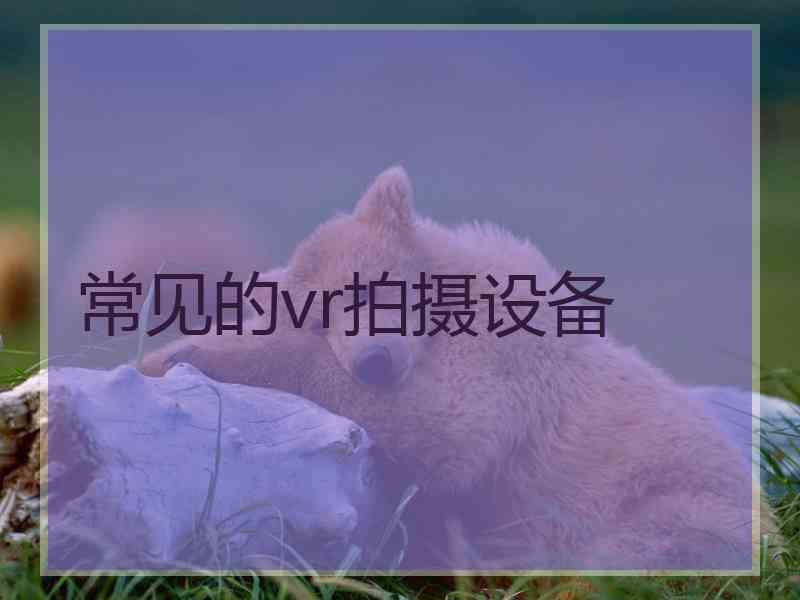 常见的vr拍摄设备