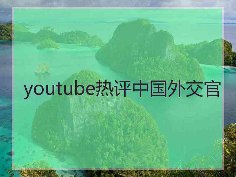 youtube热评中国外交官