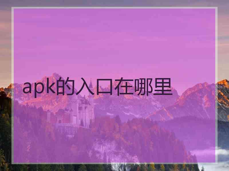 apk的入口在哪里