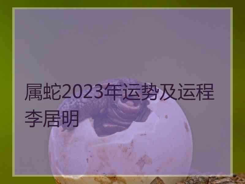 属蛇2023年运势及运程李居明