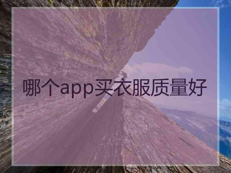 哪个app买衣服质量好