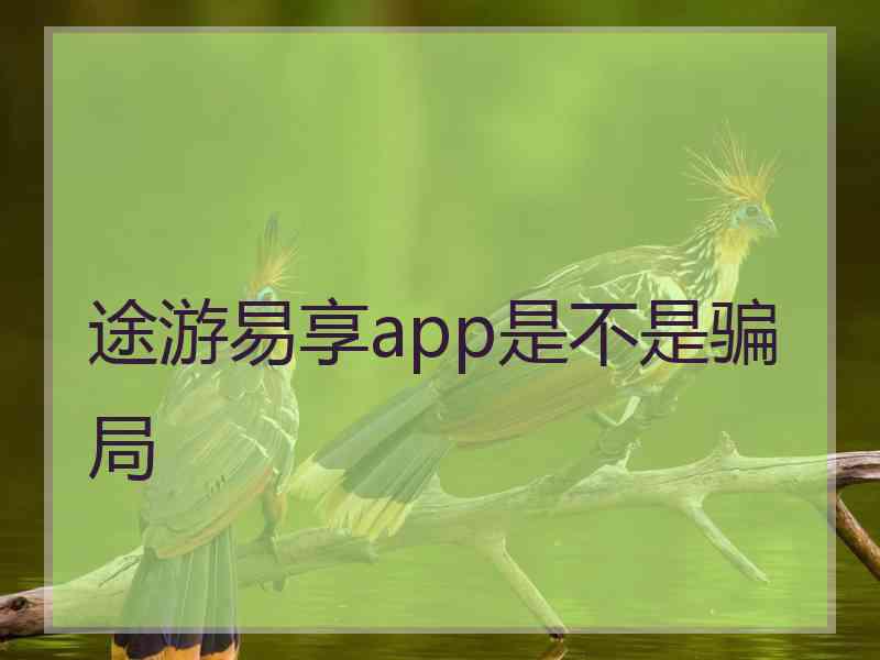 途游易享app是不是骗局