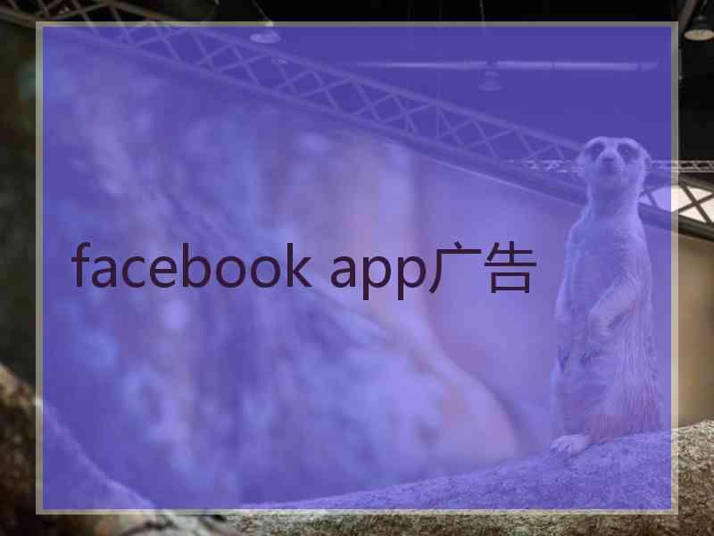 facebook app广告