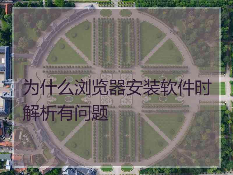 为什么浏览器安装软件时解析有问题