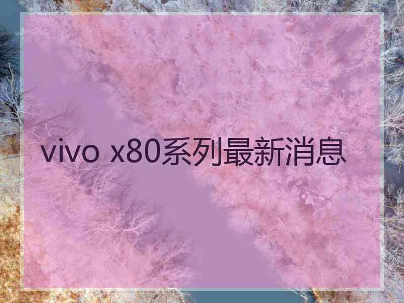 vivo x80系列最新消息