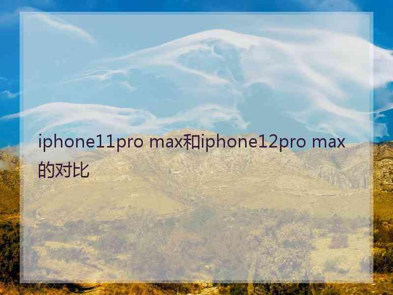 iphone11pro max和iphone12pro max的对比