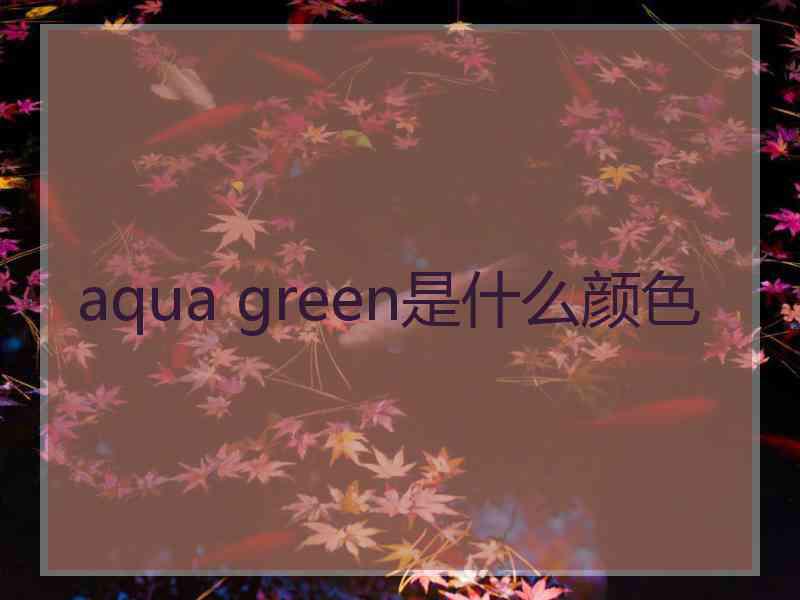 aqua green是什么颜色