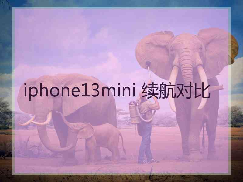 iphone13mini 续航对比