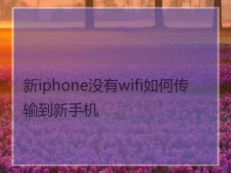 新iphone没有wifi如何传输到新手机