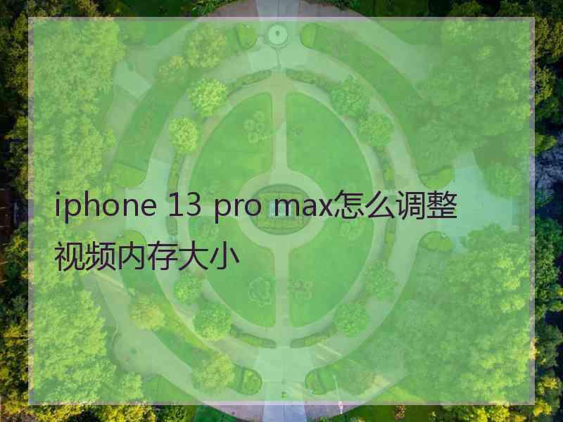 iphone 13 pro max怎么调整视频内存大小