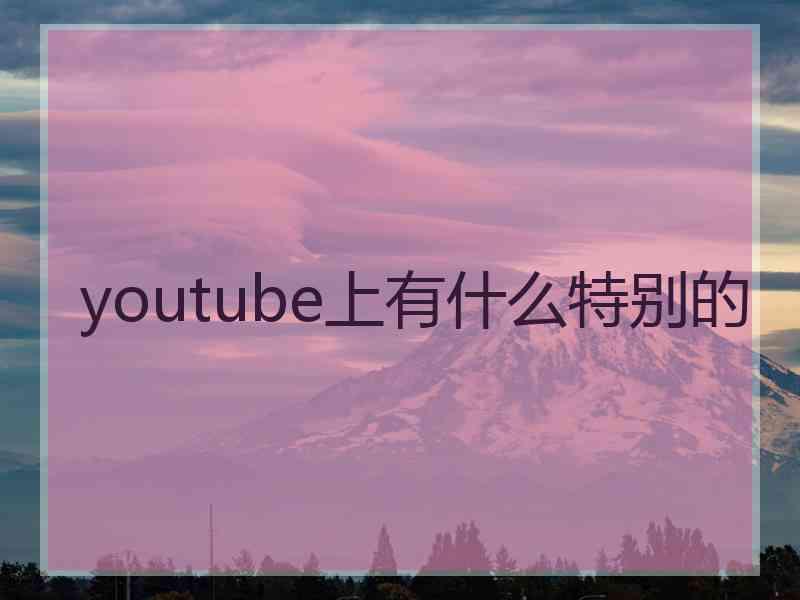 youtube上有什么特别的