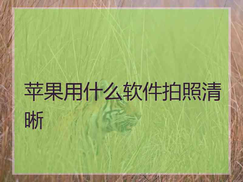 苹果用什么软件拍照清晰