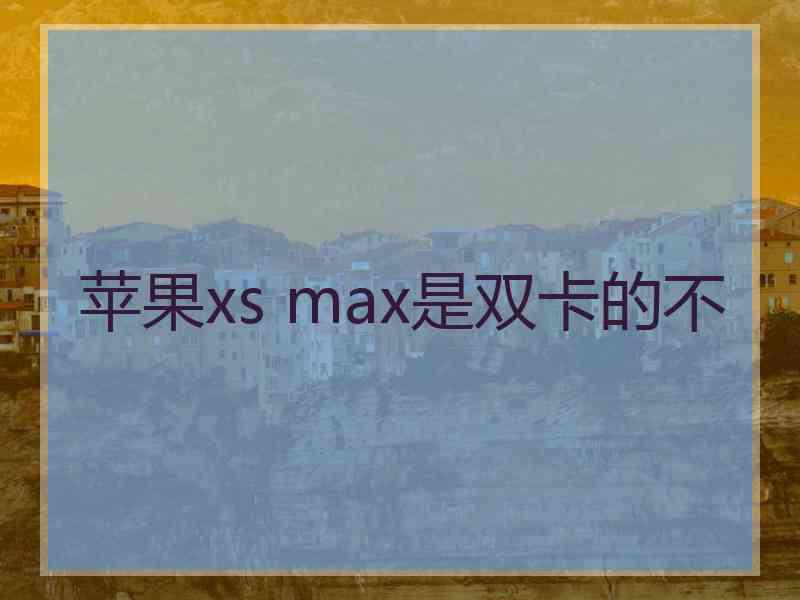 苹果xs max是双卡的不