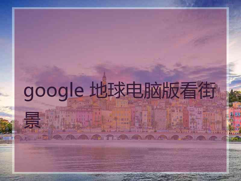 google 地球电脑版看街景