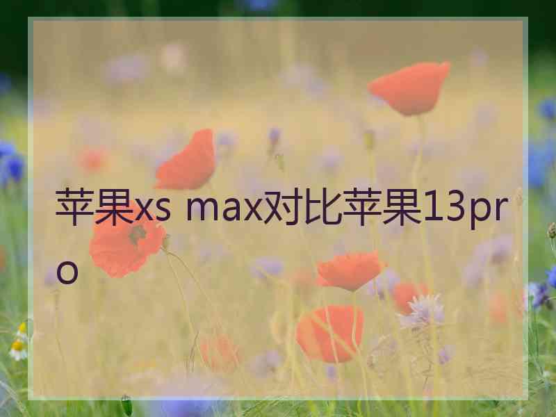 苹果xs max对比苹果13pro