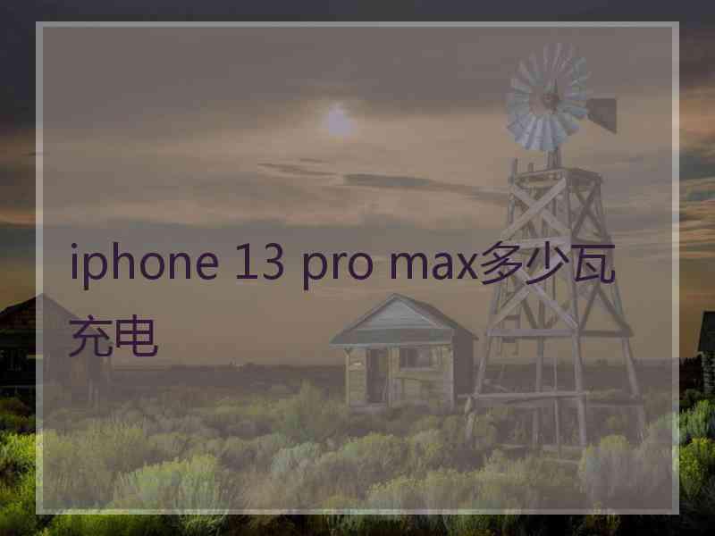 iphone 13 pro max多少瓦充电