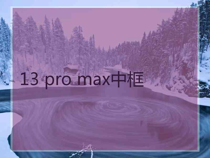 13 pro max中框