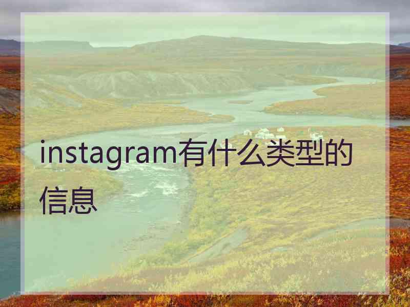 instagram有什么类型的信息