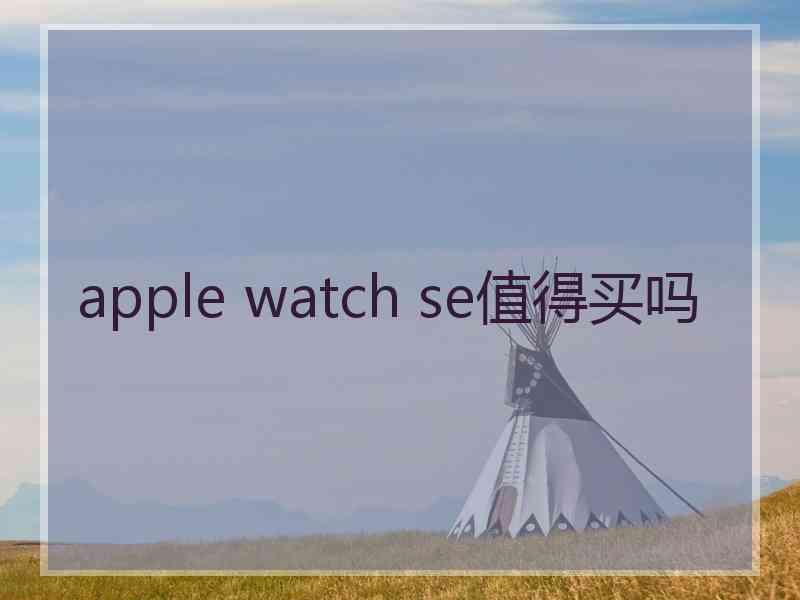 apple watch se值得买吗