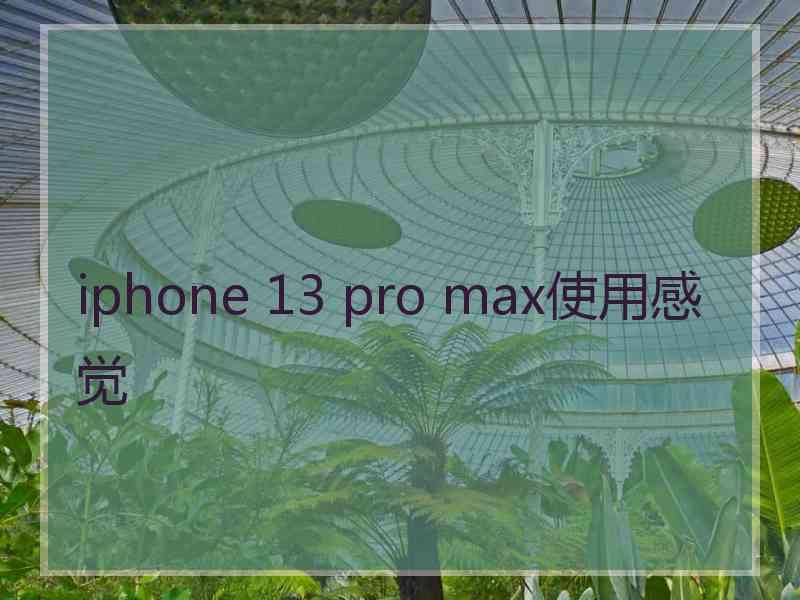 iphone 13 pro max使用感觉