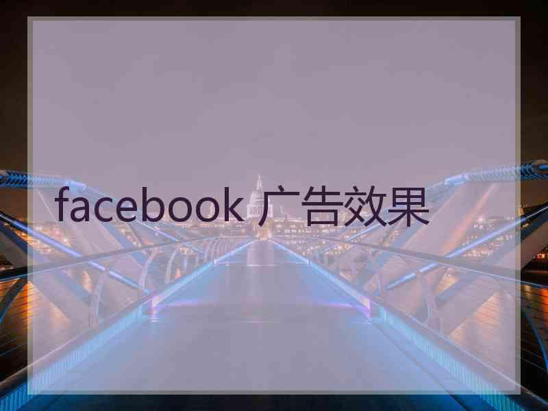 facebook 广告效果