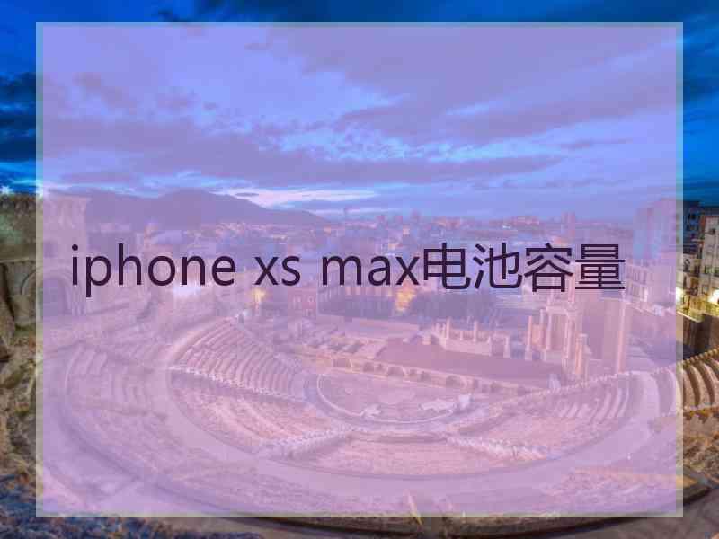 iphone xs max电池容量