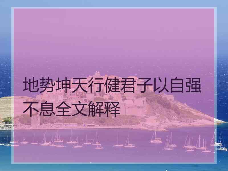 地势坤天行健君子以自强不息全文解释