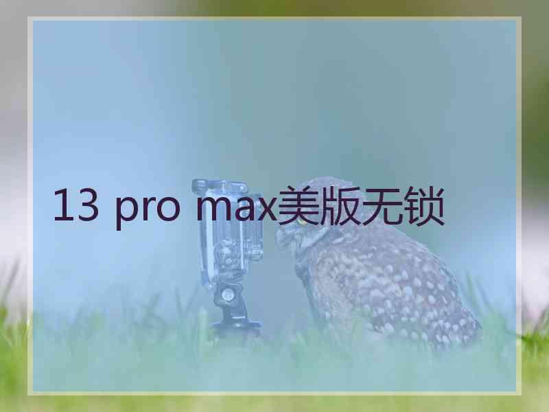 13 pro max美版无锁