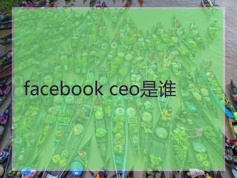 facebook ceo是谁