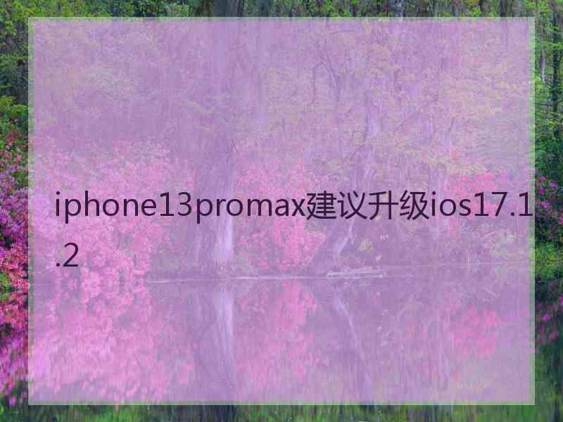 iphone13promax建议升级ios17.1.2