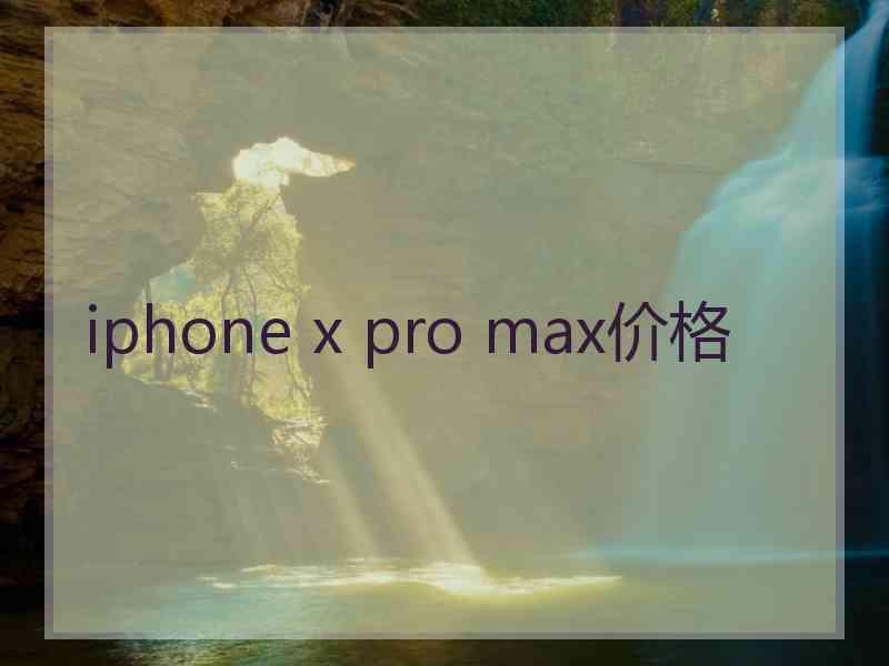 iphone x pro max价格