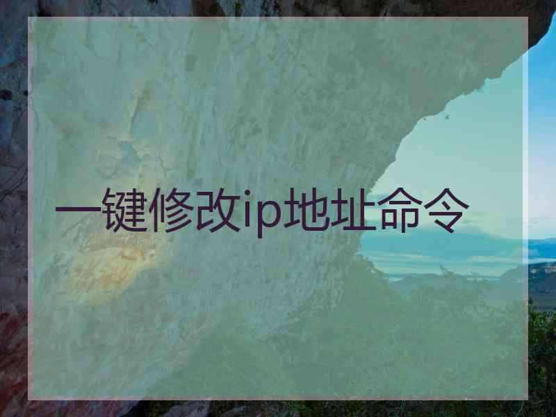 一键修改ip地址命令