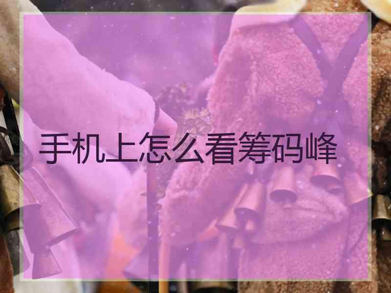 手机上怎么看筹码峰