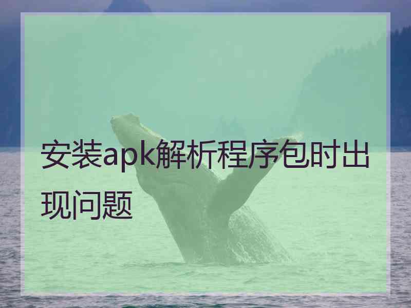 安装apk解析程序包时出现问题