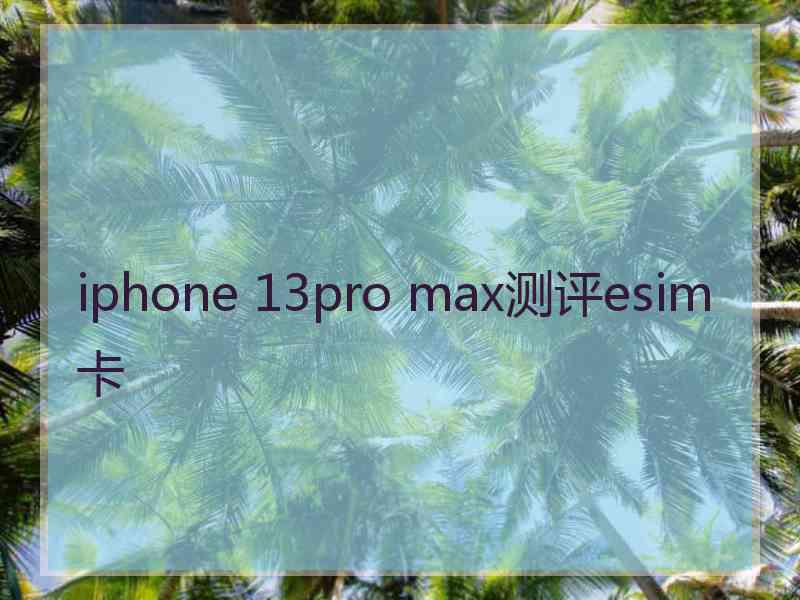 iphone 13pro max测评esim卡