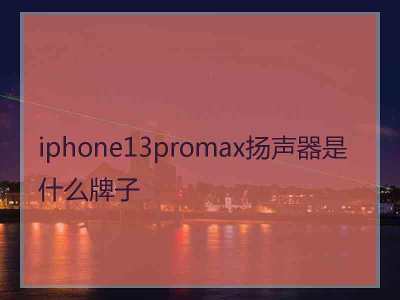 iphone13promax扬声器是什么牌子