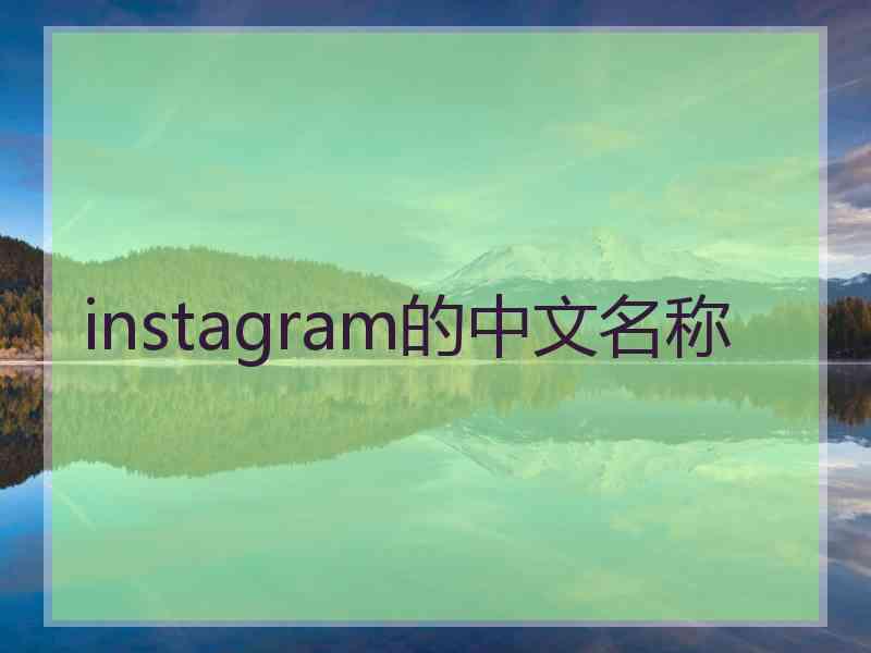 instagram的中文名称