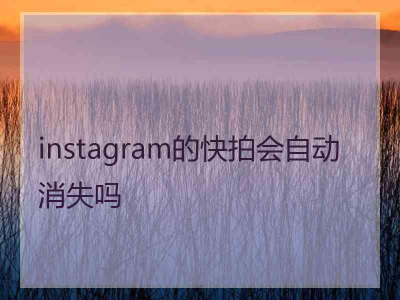 instagram的快拍会自动消失吗