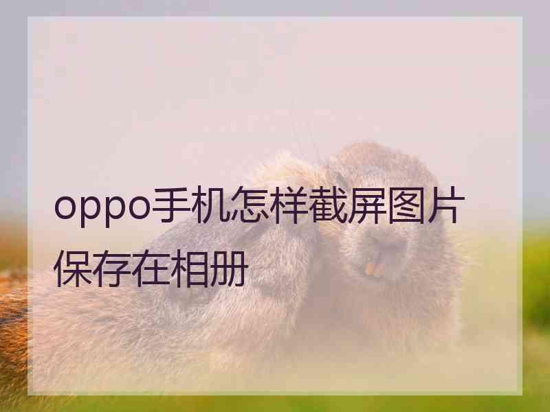 oppo手机怎样截屏图片保存在相册