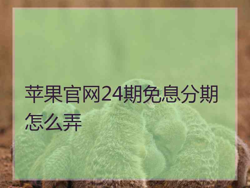 苹果官网24期免息分期怎么弄