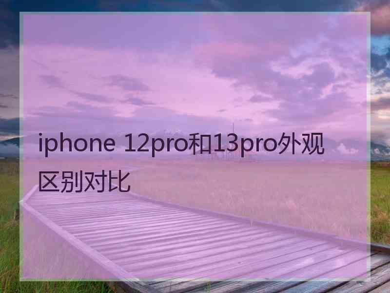 iphone 12pro和13pro外观区别对比